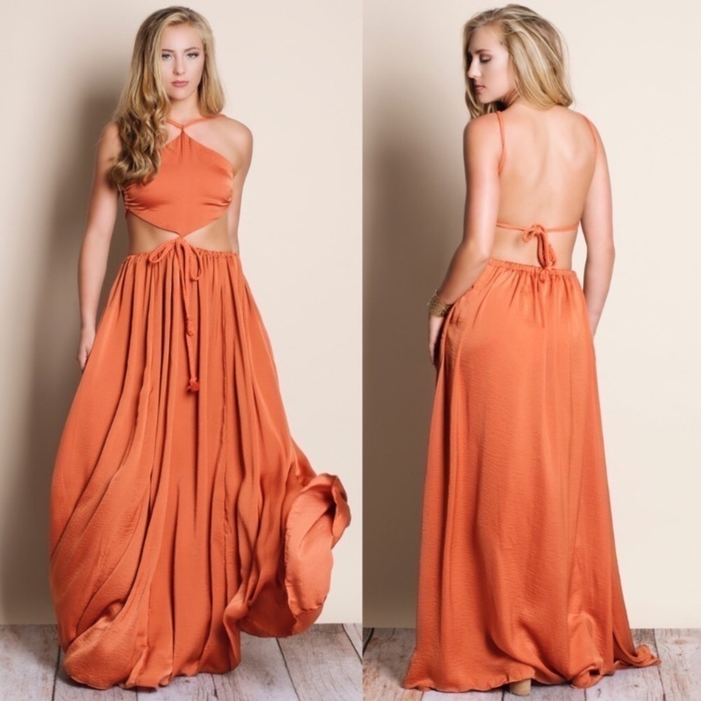 NEW Cutout Soft Flow Maxi Dress